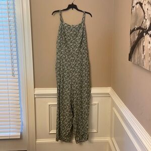 Old Navy Green Floral Jumpsuit